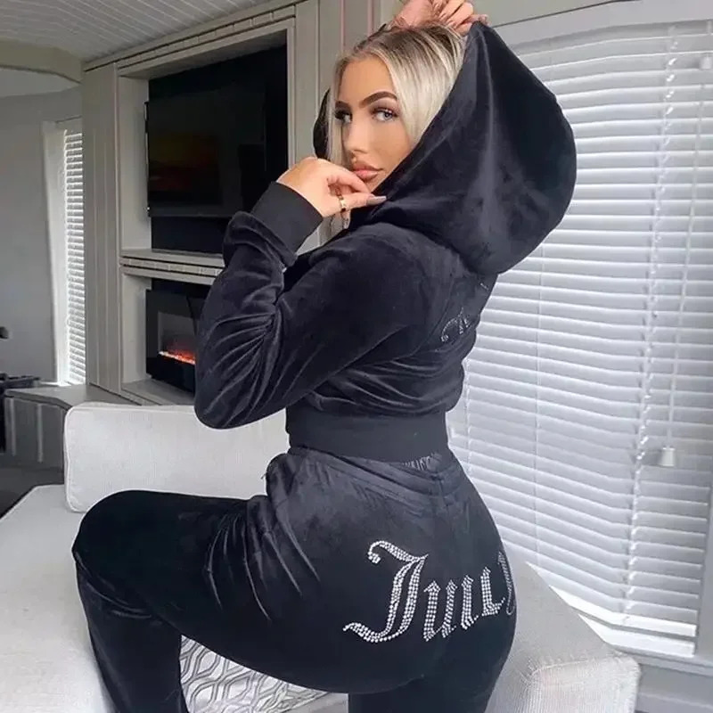 Velvet Blazer Women - Damski welurowy dres Juicy Couture na