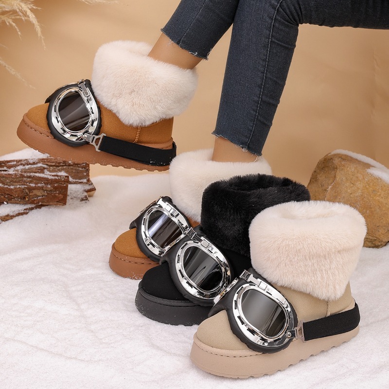 Women Fashion Online - Zimowe buty damskie z grubą podeszwą,