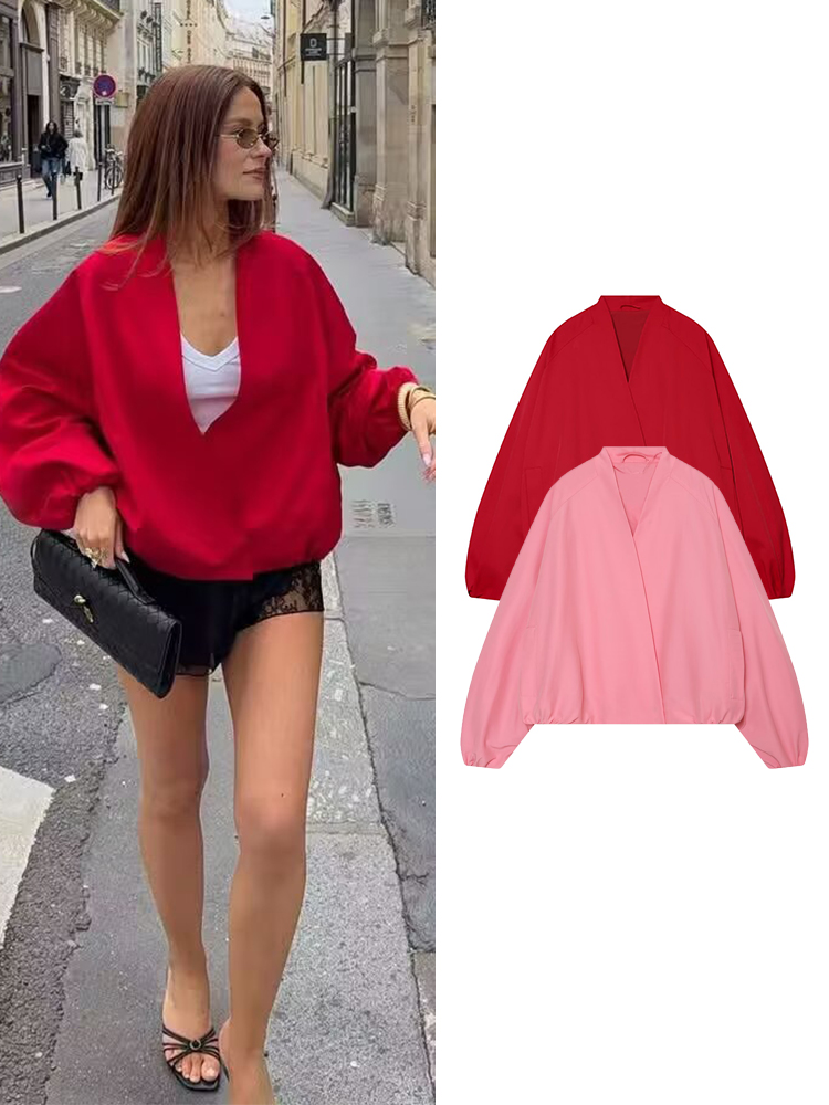 Women'S Fashion Bomber Jacket - Damska krótka kurtka bomberka TFMLN, elegancka,