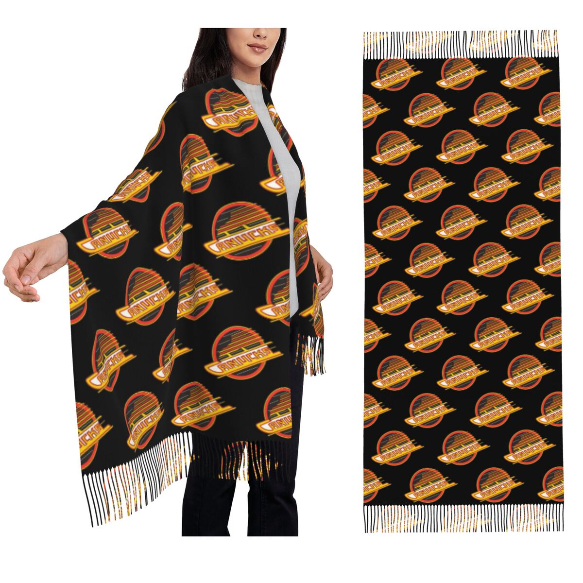 Women'S Fashion Vancouver - Szaliki hokejowe Vancouver - Retro Canucks,