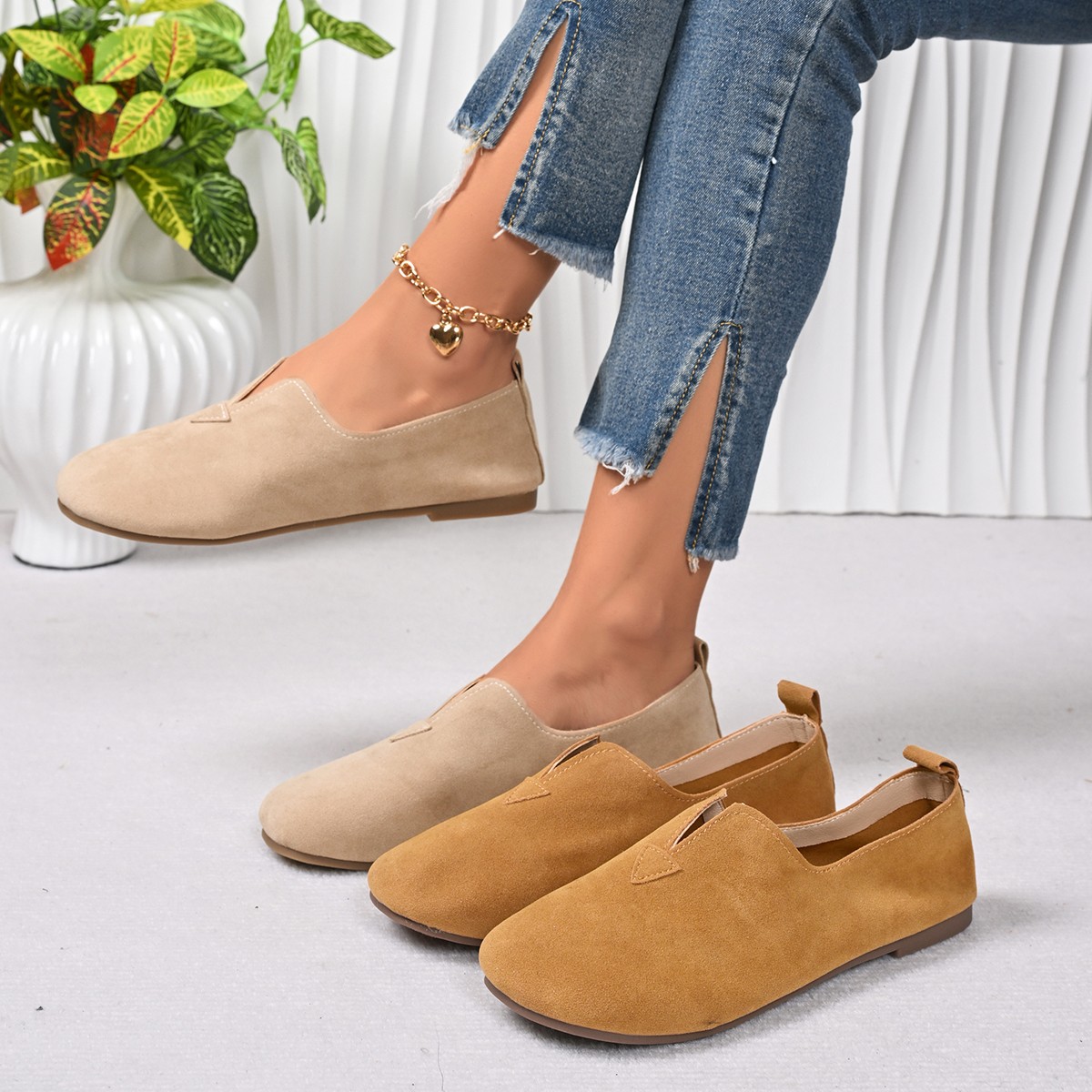 Women'S Fashion Quick Delivery - Damskie płaskie buty wsuwane z okrągłym