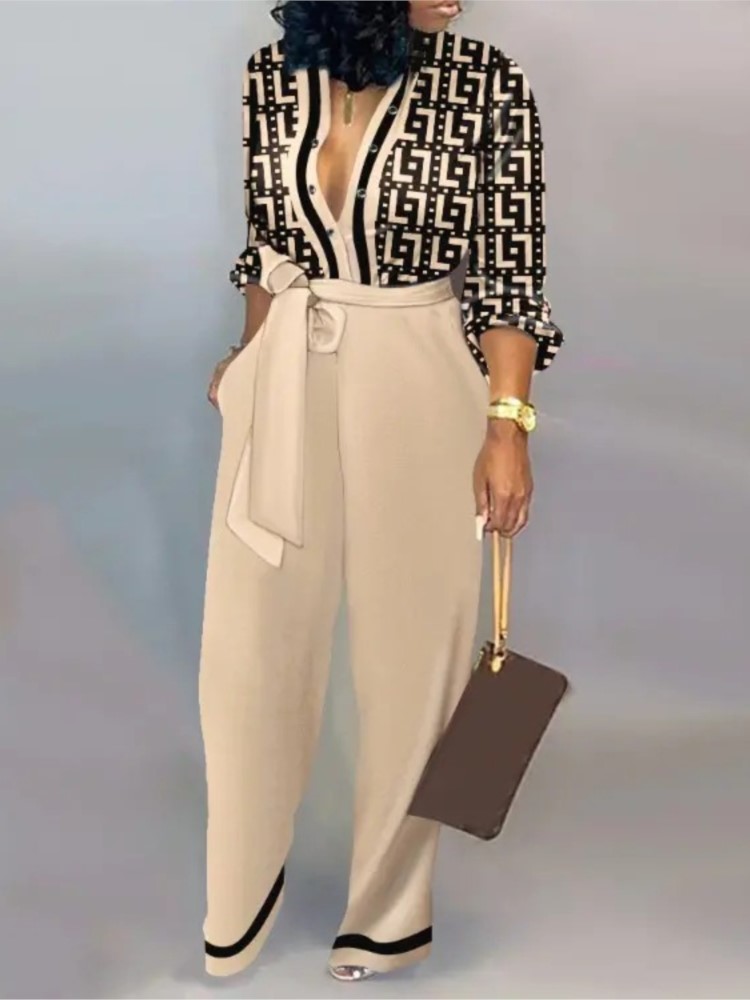 Women'S Fashion Overalls - Moda damska List Print Kombinezon z