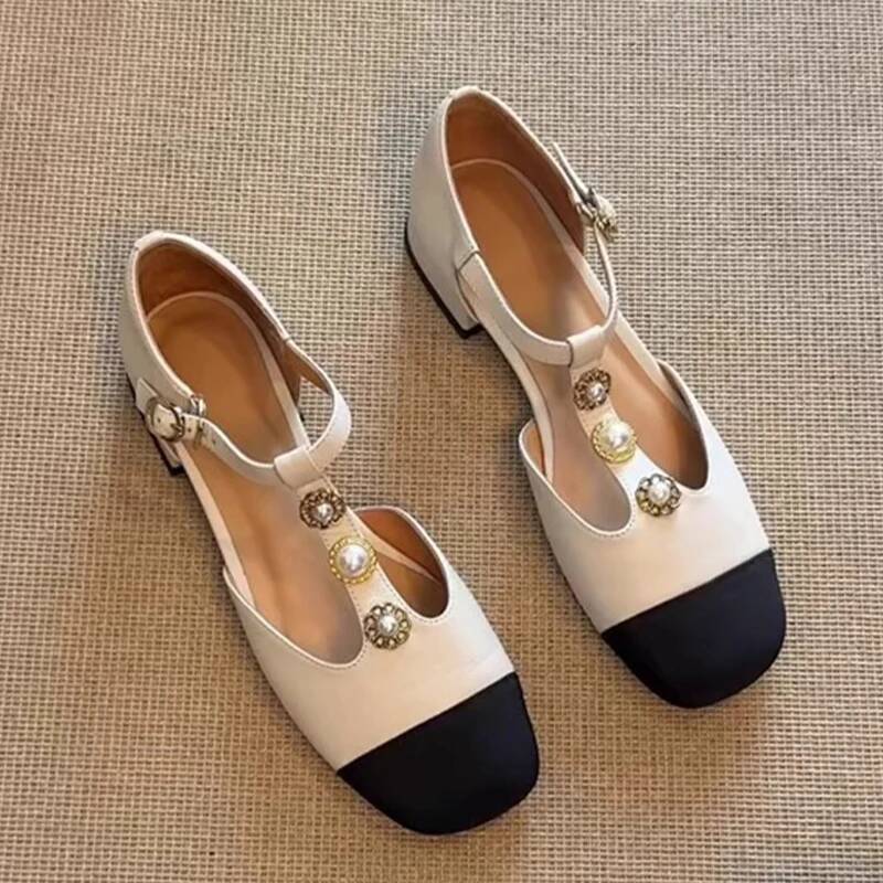 Women Fashion Heels - Damskie sandały na obcasie z kwadratowym