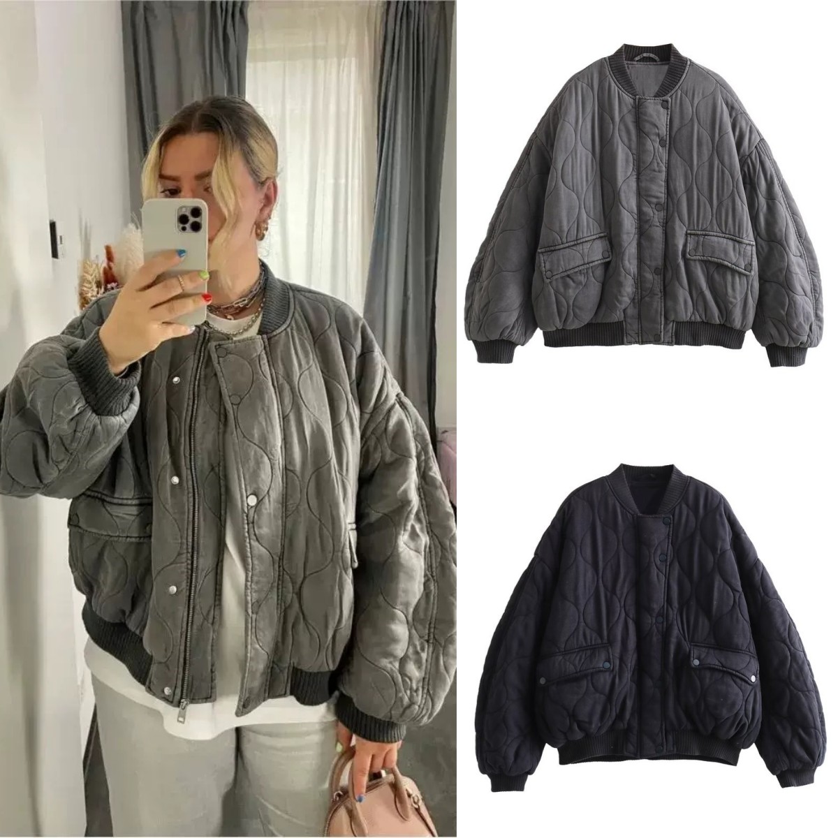 Women'S Fashion Bomber Jacket - ETJ 2025 Damska kurtka bomberka w