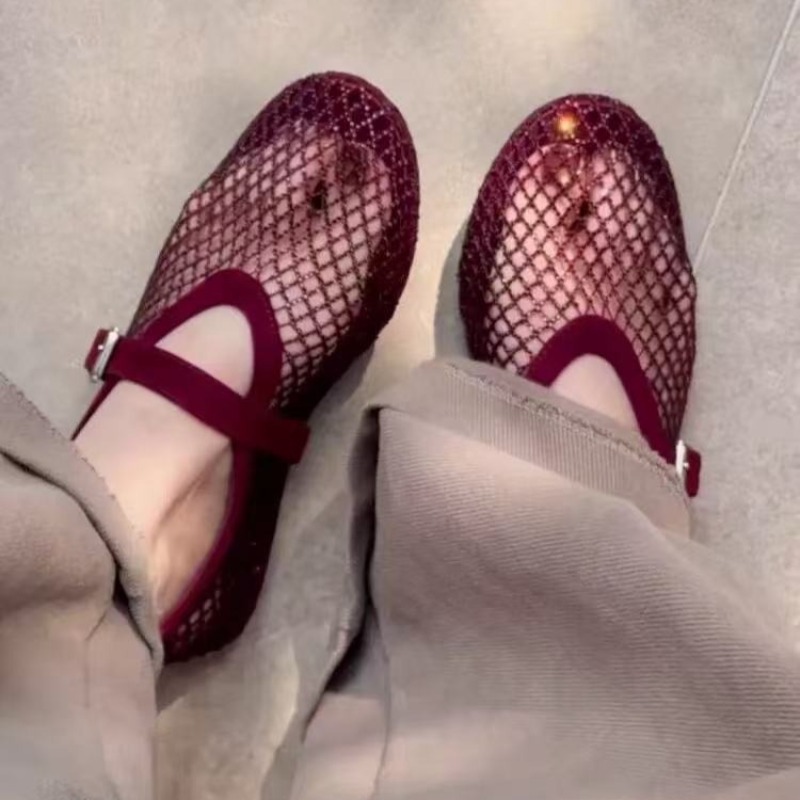 Women Fashion Heels - Ażurowe sandały Baotou z cyrkoniami damskie