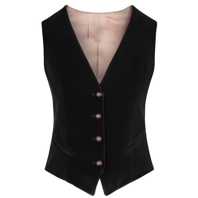 Velvet Blazer Women - Damska aksamitna kamizelka z dekoltem w