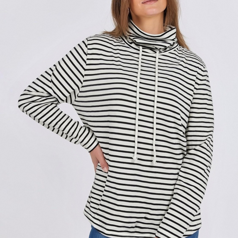 Women'S Fashion Sweatshirts - Damska modna bluza plus size, czarno-białe