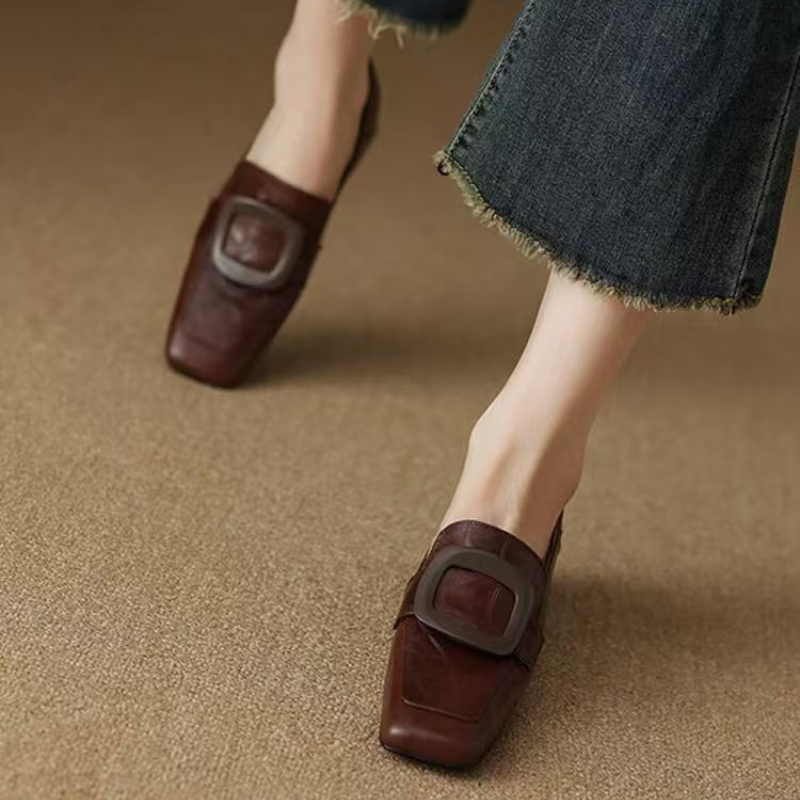 Women'S Fashion Designer Clothes - Modne damskie buty z kwadratową klamrą,