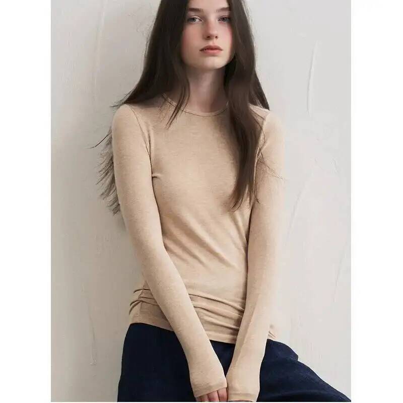 Women Fashion Styles - Damska bluzka z mieszanki kaszmiru, z