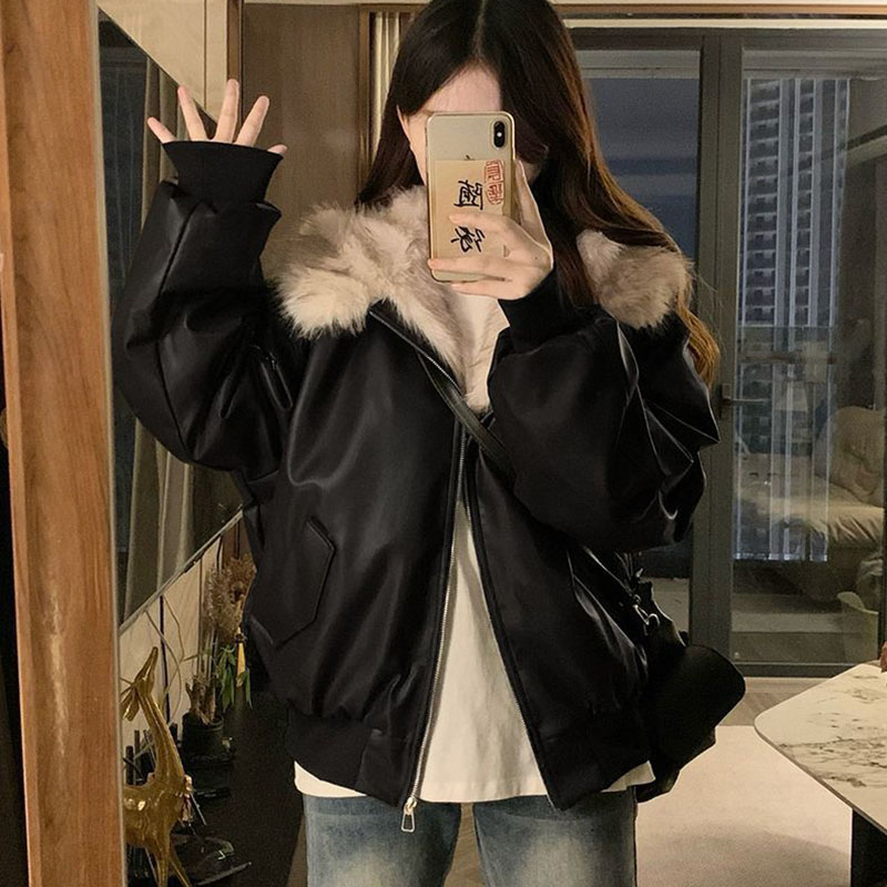 Zimowa gruba, ciepła kurtka z  – Women'S Fashion Bomber Jacket recenzja i cena