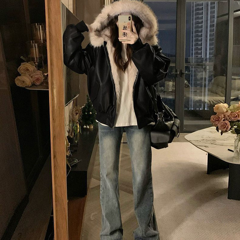 Zimowa gruba, ciepła kurtka z  – Women'S Fashion Bomber Jacket recenzja i cena