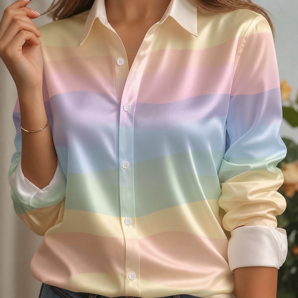 Damska satynowa koszula z klap – Women Fashion Styles recenzja i cena