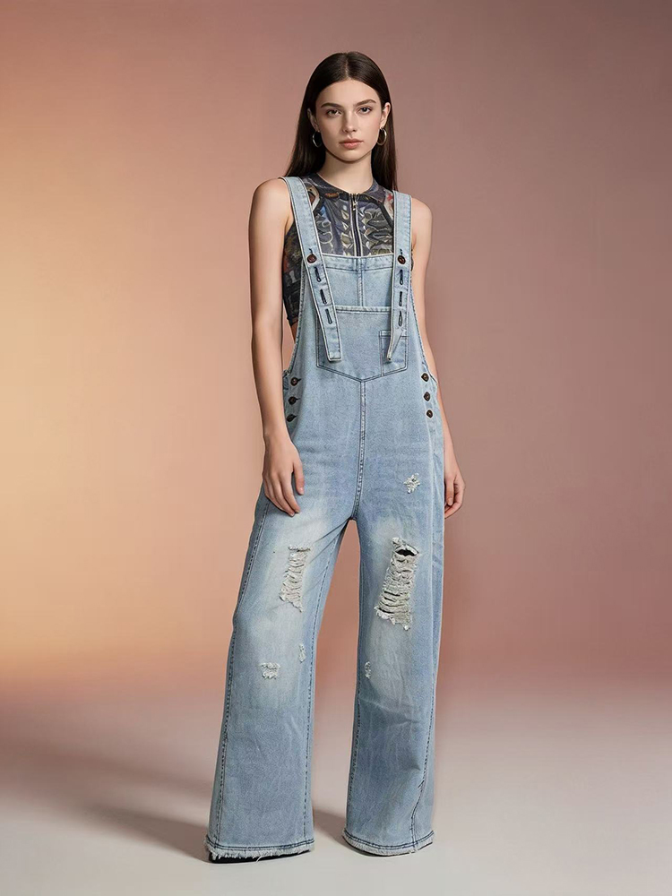 Modne retro dżinsowe ogrodnicz – Women'S Fashion Overalls recenzja i cena