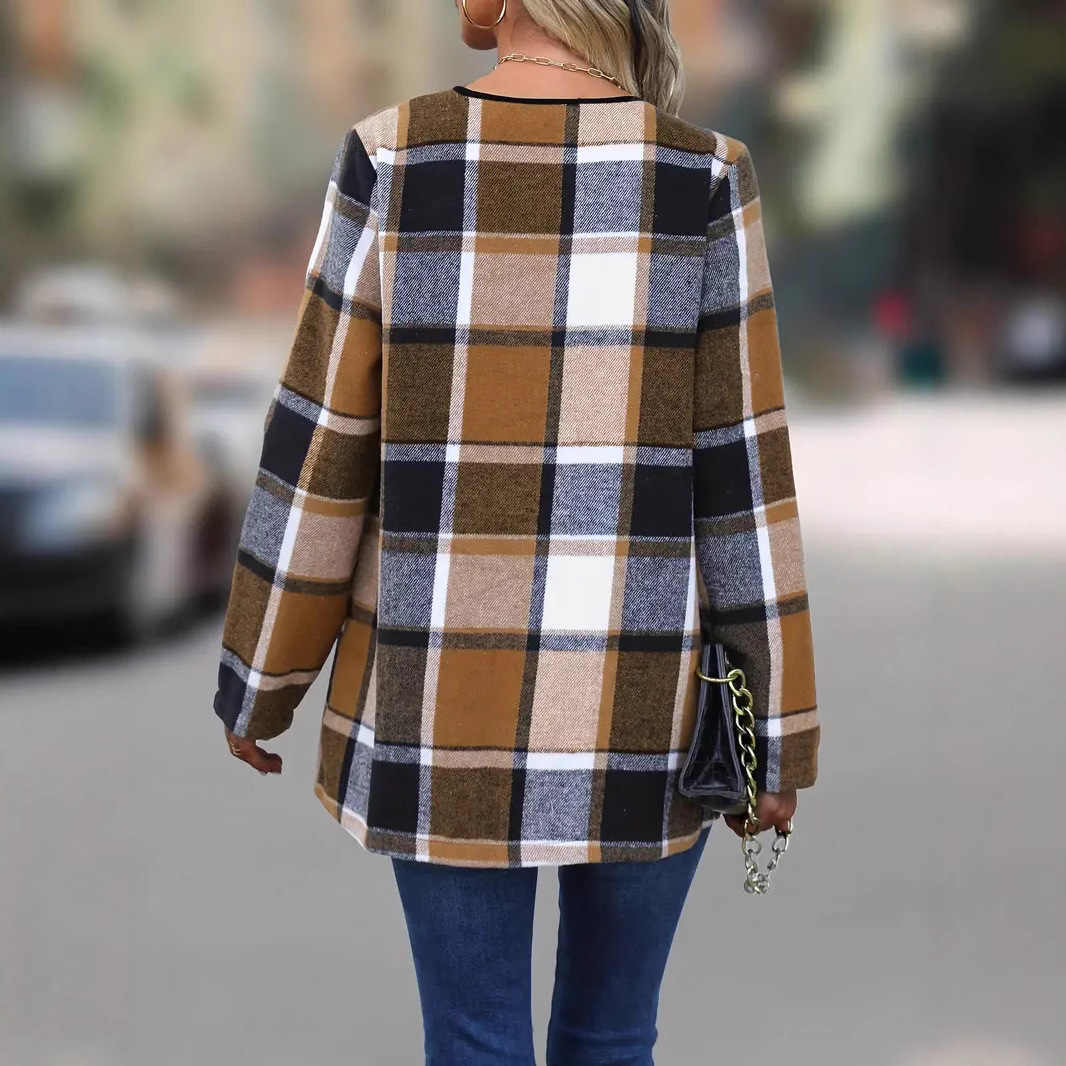 Kardigan w kratę z kontrastowy – Women'S Fashion Jackets Amazon recenzja i cena