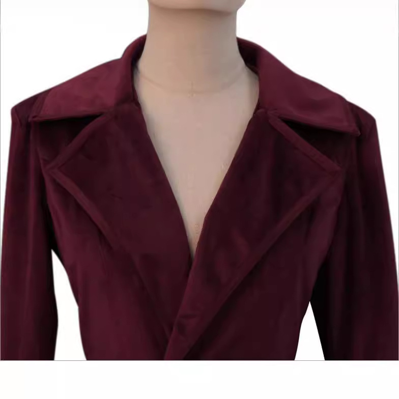 Damski elegancki płaszcz trenc – Velvet Blazer Women recenzja i cena