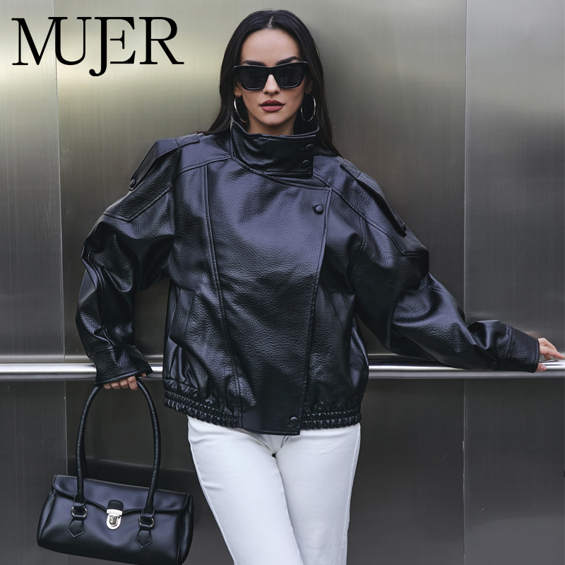 Kurtka damska ze sztucznej skó – Women'S Fashion Bomber Jacket recenzja i cena